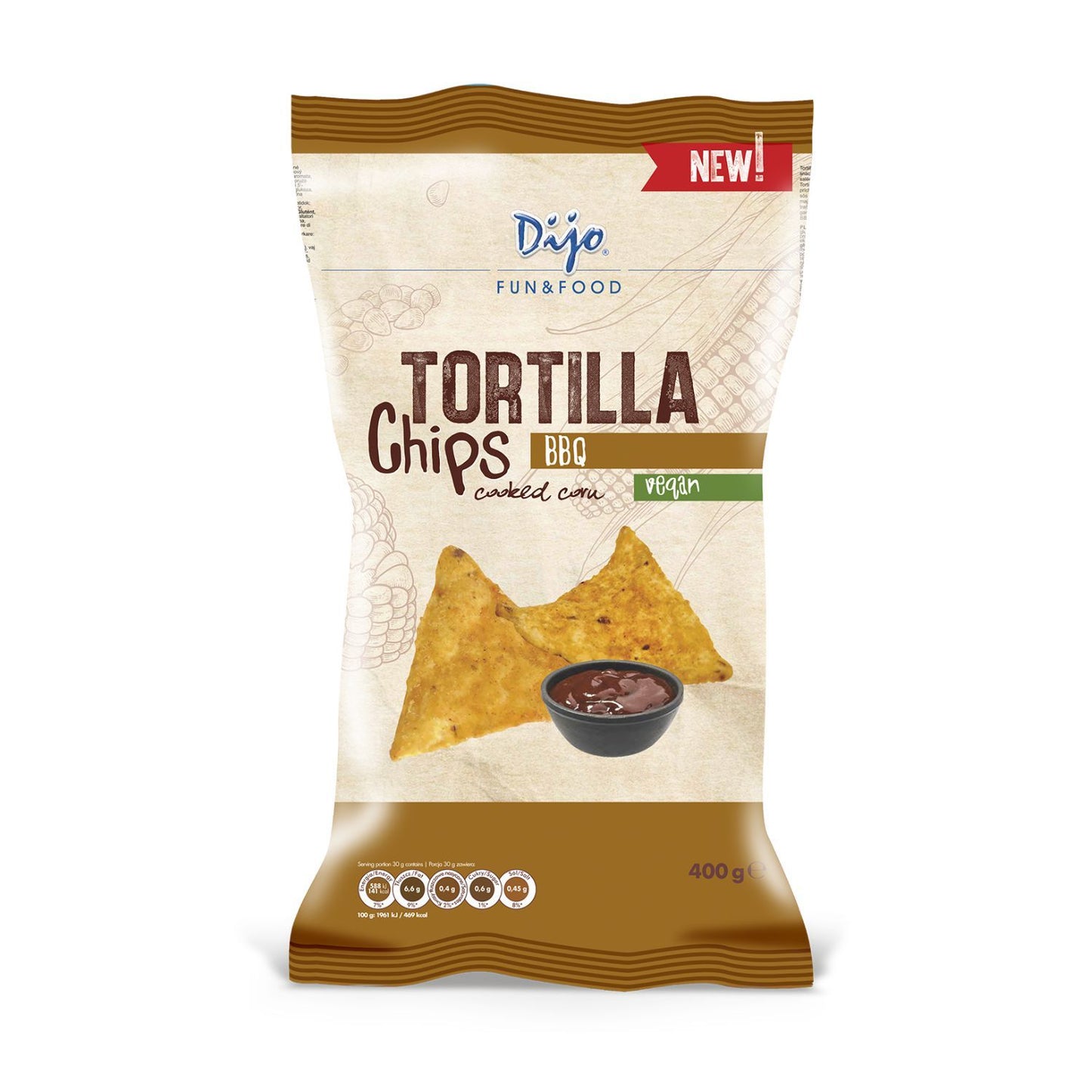 Dijo bbq tortilla chips 400g