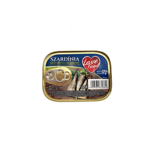 Love food szardínia konzerv növényi olajban 110g/72g