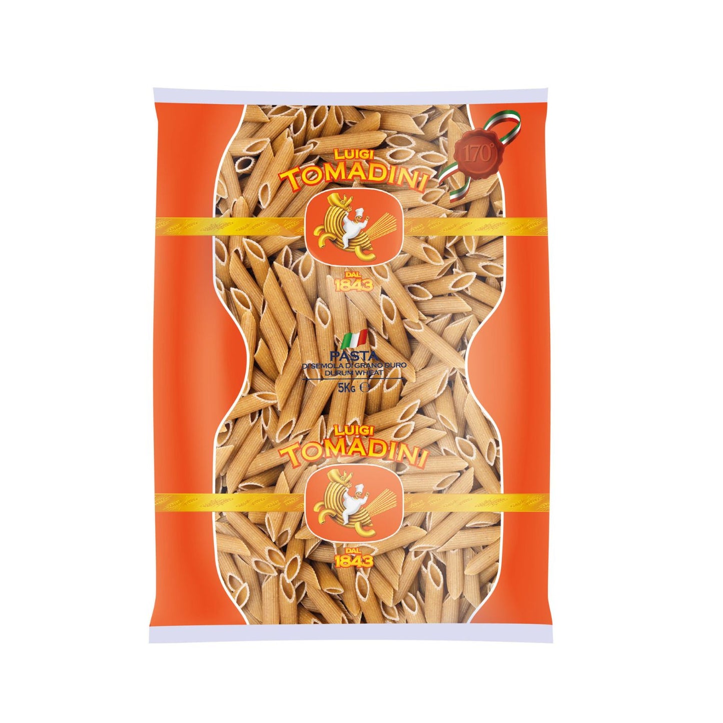 Tomadini teljes kiőrlésű penne tészta 5kg